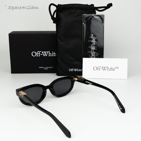 Off-White Men Sunglasses Black Grey Cat Eye OERI13D SPARKS 1007 NEW AUTHENTIC - Picture 9 of 10